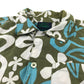 Mini Boden Shirt Age 5 Khaki Green Floral Print Short Sleeve Button Up Cotton