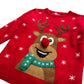 Primark festive jumper 8-9 years red knitted Rudolph Reindeer