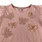 Monsoon t-shirt 11-12 years pink butterfly sleeves and sequin butterfly design cotton