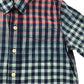 Gap Shirt Age 6 Blue and Red Checked Gradient Short Sleeve Button Up Cotton