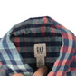 Gap Shirt Age 6 Blue and Red Checked Gradient Short Sleeve Button Up Cotton