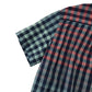 Gap Shirt Age 6 Blue and Red Checked Gradient Short Sleeve Button Up Cotton