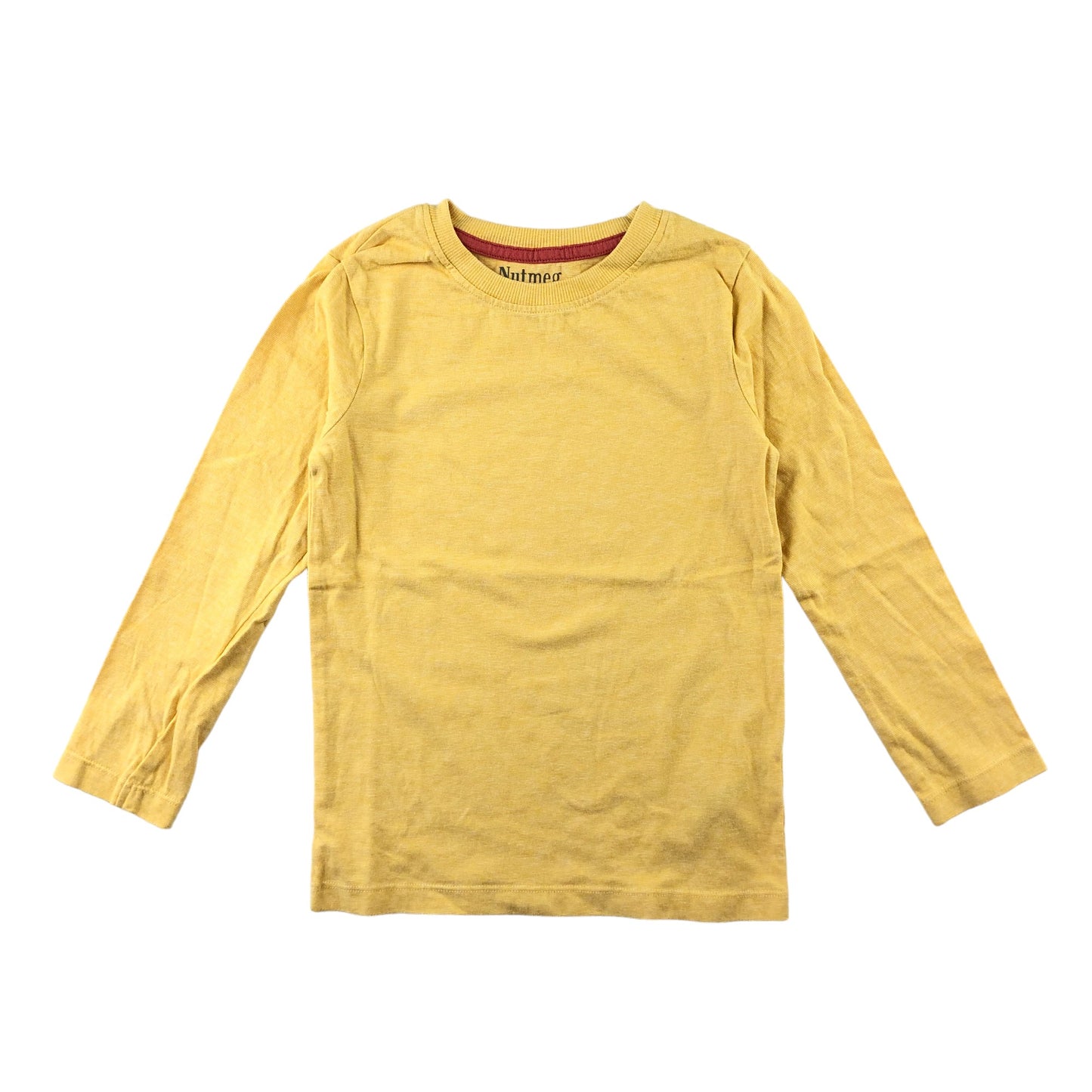 Nutmeg t-shirt 5-6 years yellow plain long sleeve cotton