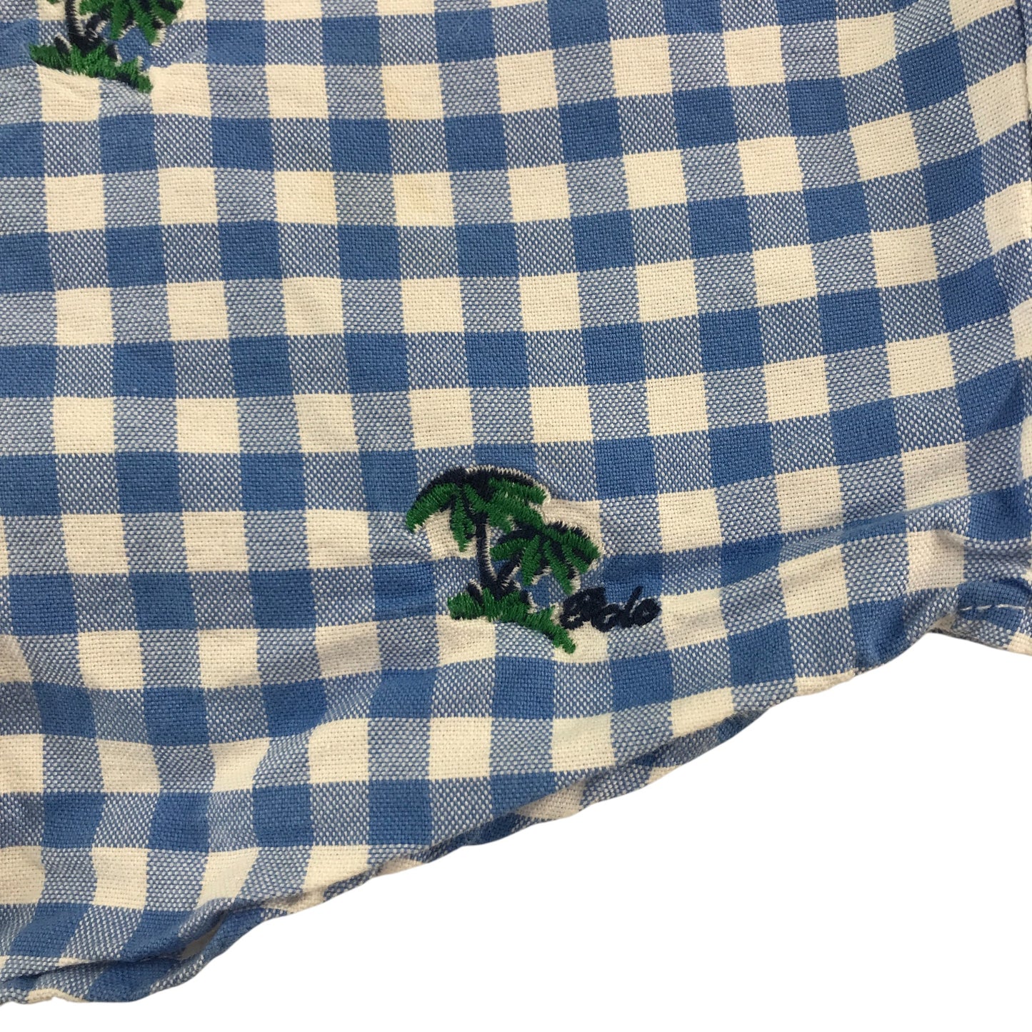 Ralph Lauren shirt 5-6 years white and blue checked with palm tree embroidery cotton