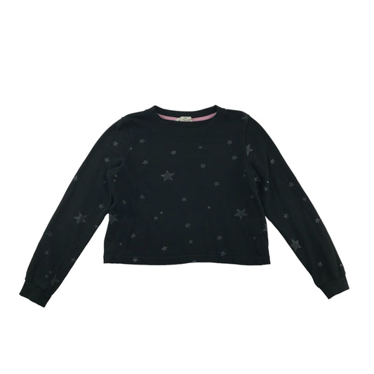 H&M Sweater Age 11 Black Stars Pattern Cotton