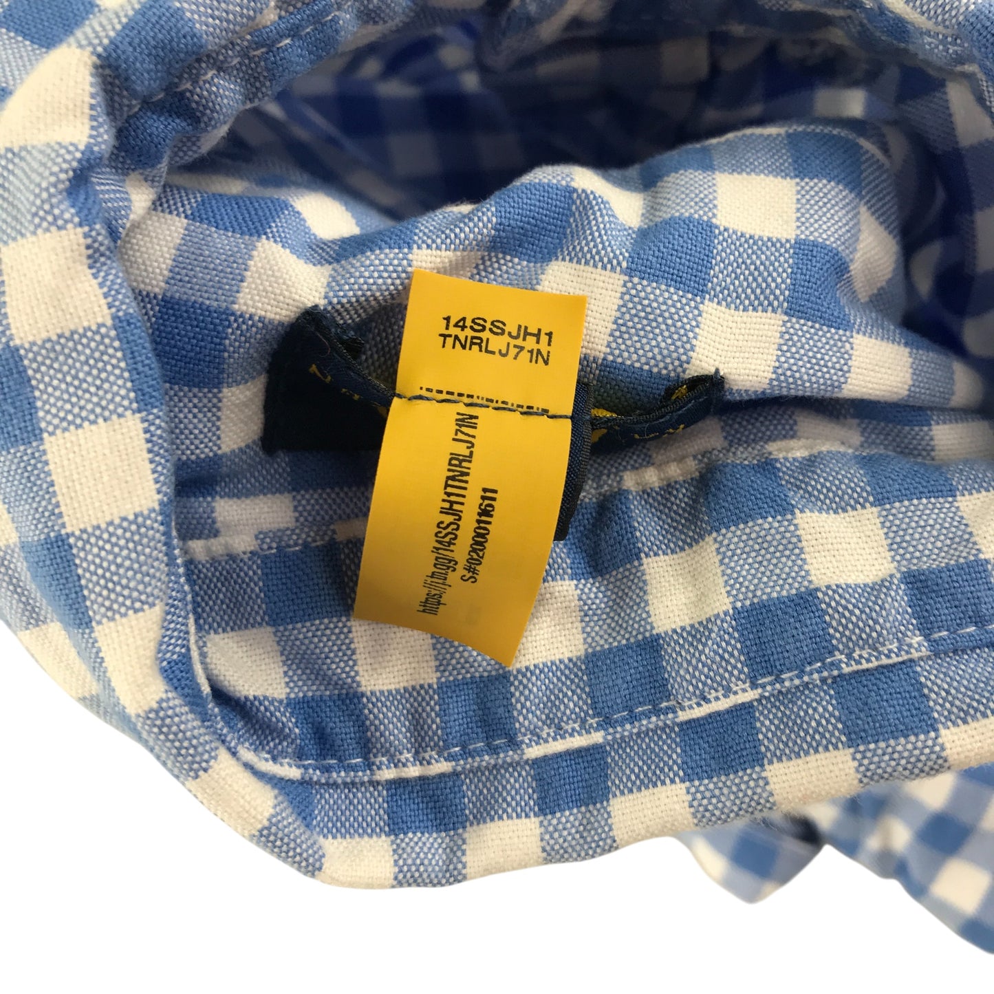 Ralph Lauren shirt 5-6 years white and blue checked with palm tree embroidery cotton