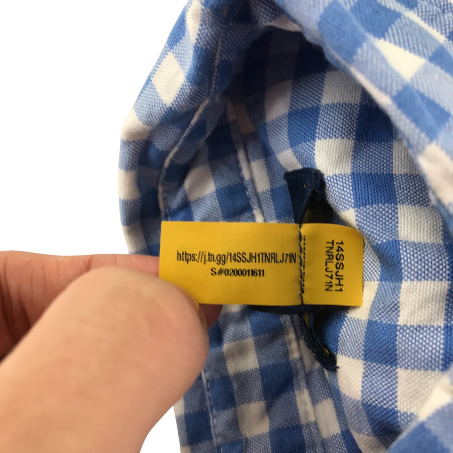 Ralph Lauren shirt 5-6 years white and blue checked with palm tree embroidery cotton