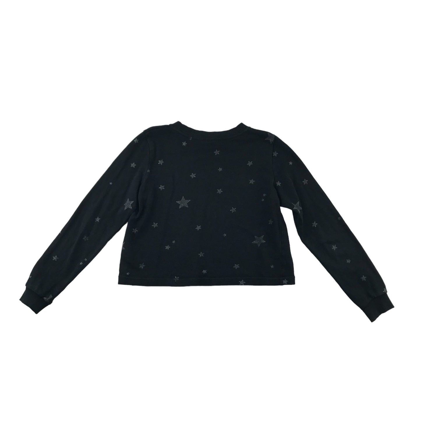 H&M Sweater Age 11 Black Stars Pattern Cotton