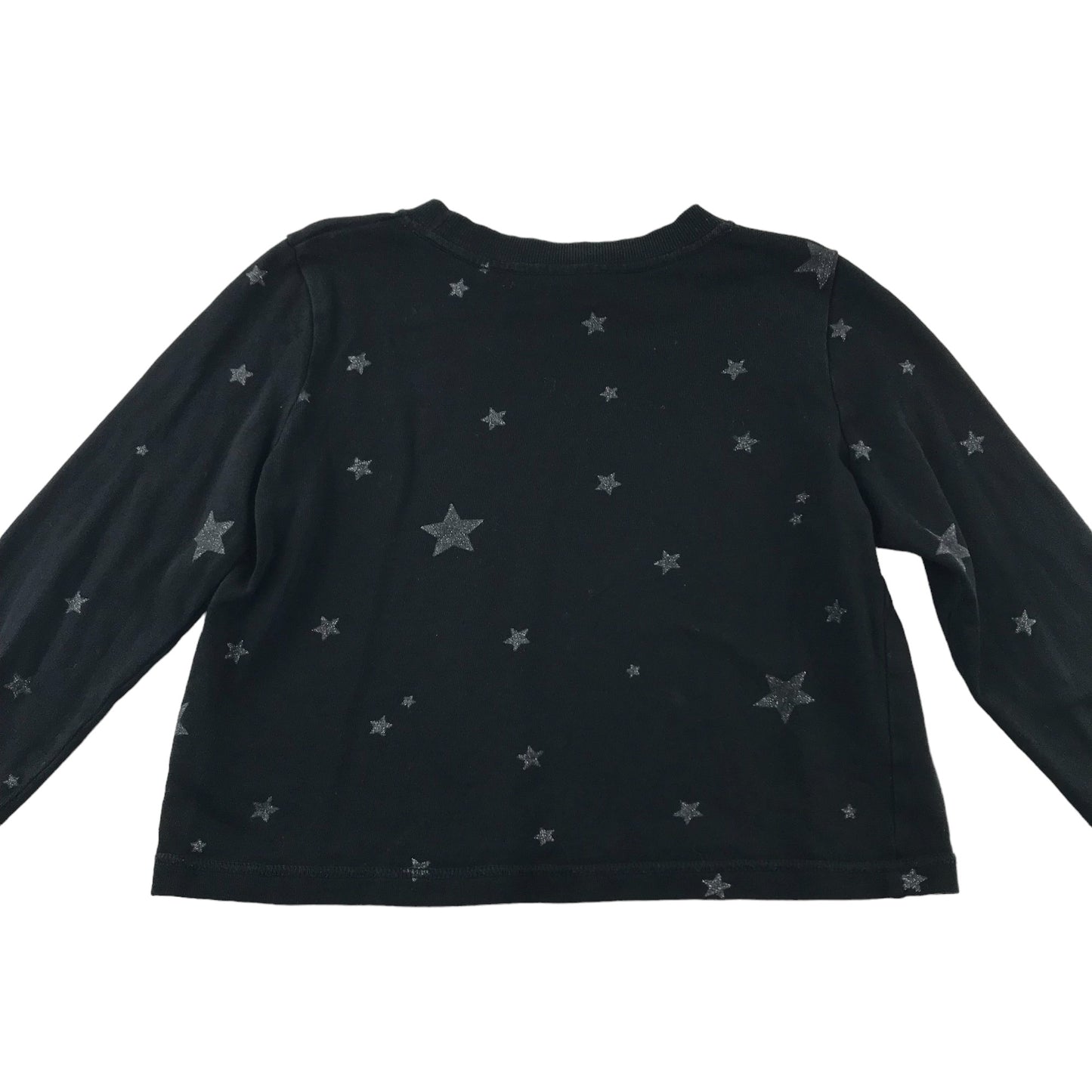 H&M Sweater Age 11 Black Stars Pattern Cotton