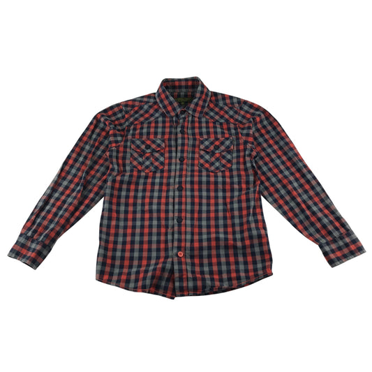 Ted Baker shirt 9-10 years red grey and navy checked long sleeve