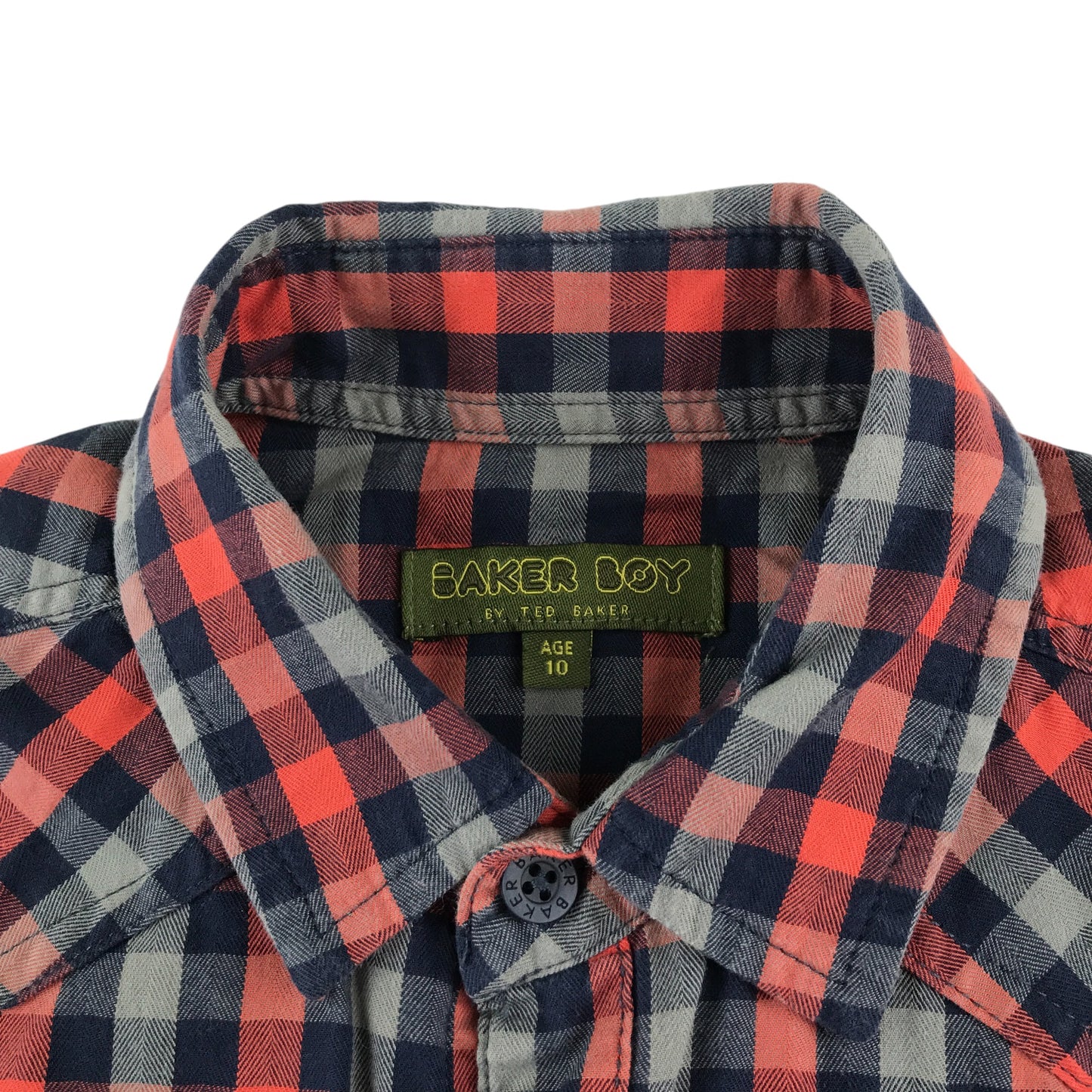 Ted Baker shirt 9-10 years red grey and navy checked long sleeve
