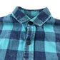 Next Shirt Age 8 Blue and Navy Checked Short Sleeve Button Up Cotton