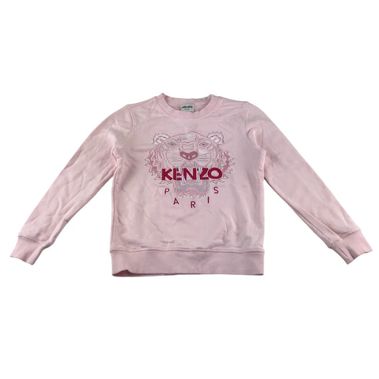 Kenzo sweater 11-12 years pink crewneck embroidered tiger graphic