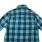 Next Shirt Age 8 Blue and Navy Checked Short Sleeve Button Up Cotton