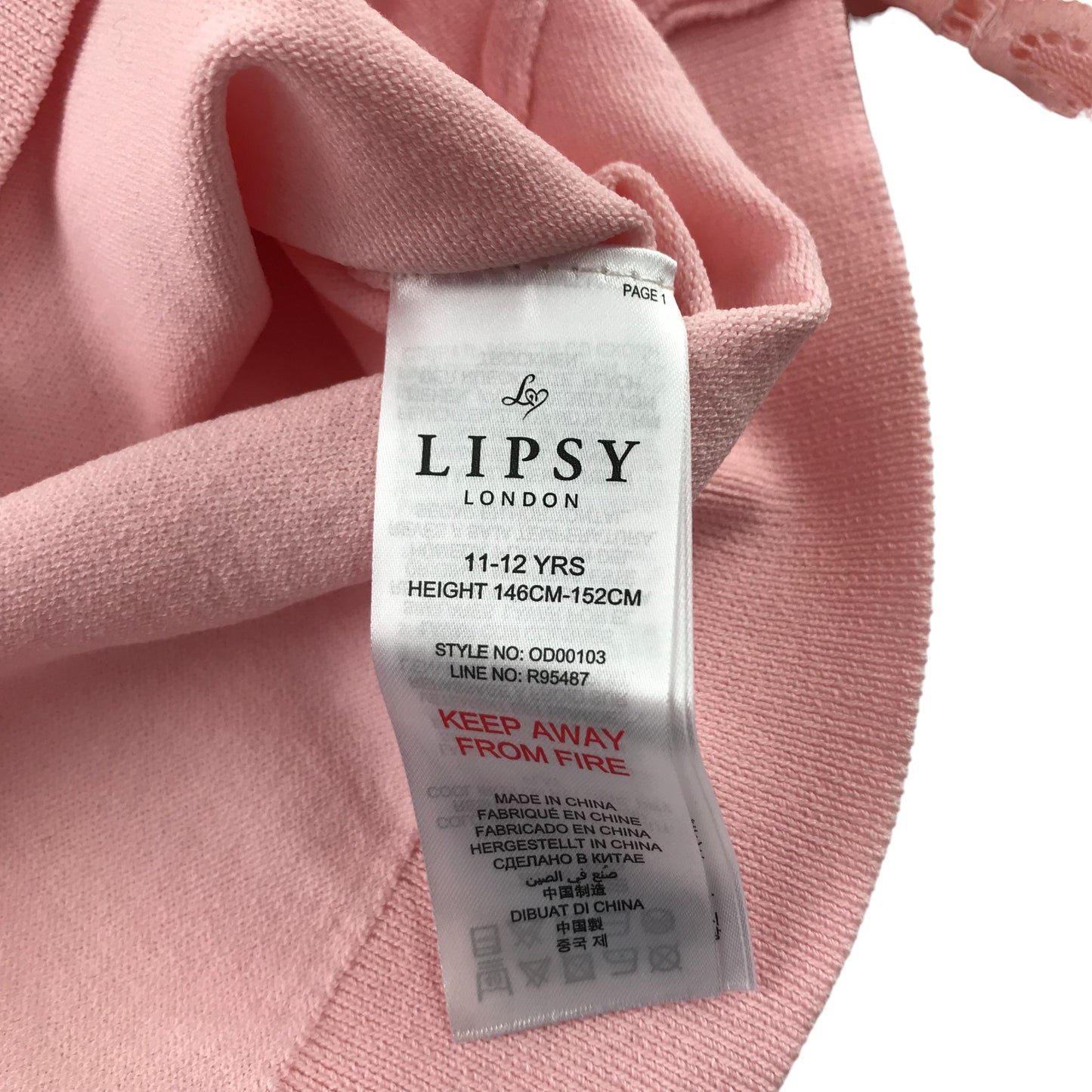 Lipsy London Jumper Age 11 Pink Lace Sleeves