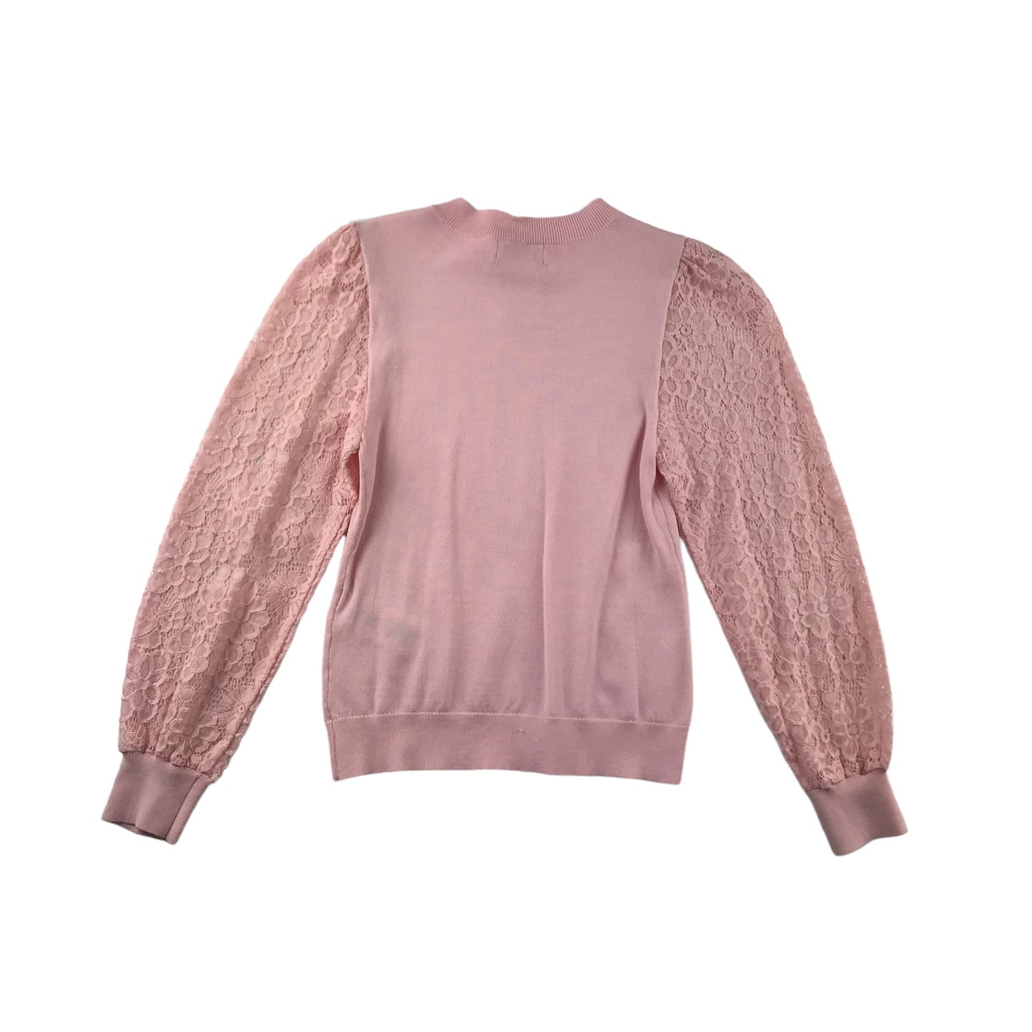 Lipsy London Jumper Age 11 Pink Lace Sleeves