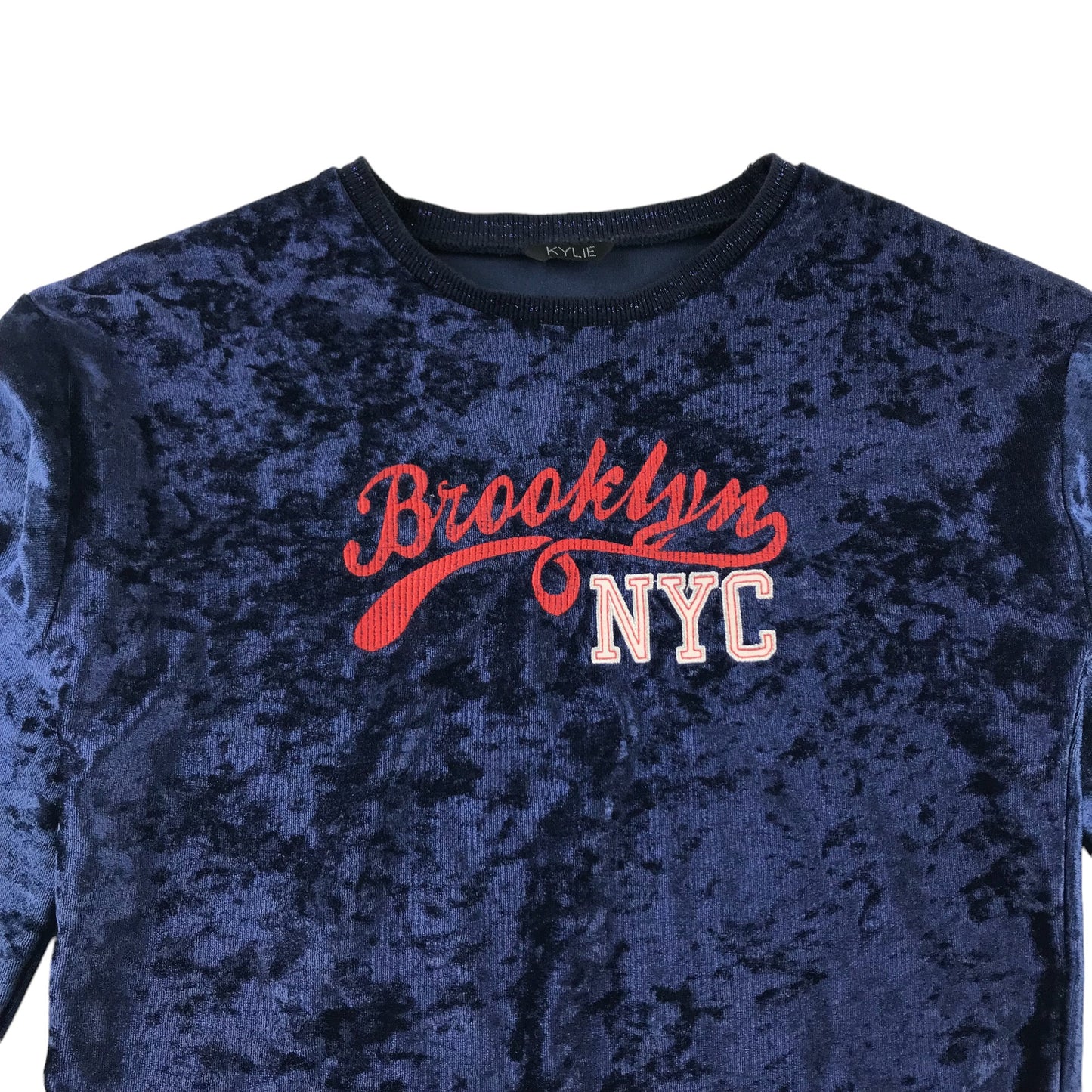 M&Co Kylie Sweater Age 11 Navy Blue Velvet Brooklyn NYC