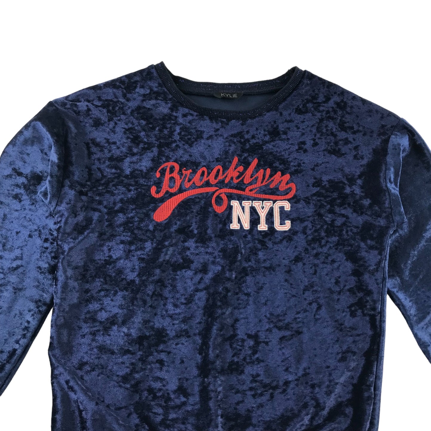 M&Co Kylie Sweater Age 11 Navy Blue Velvet Brooklyn NYC