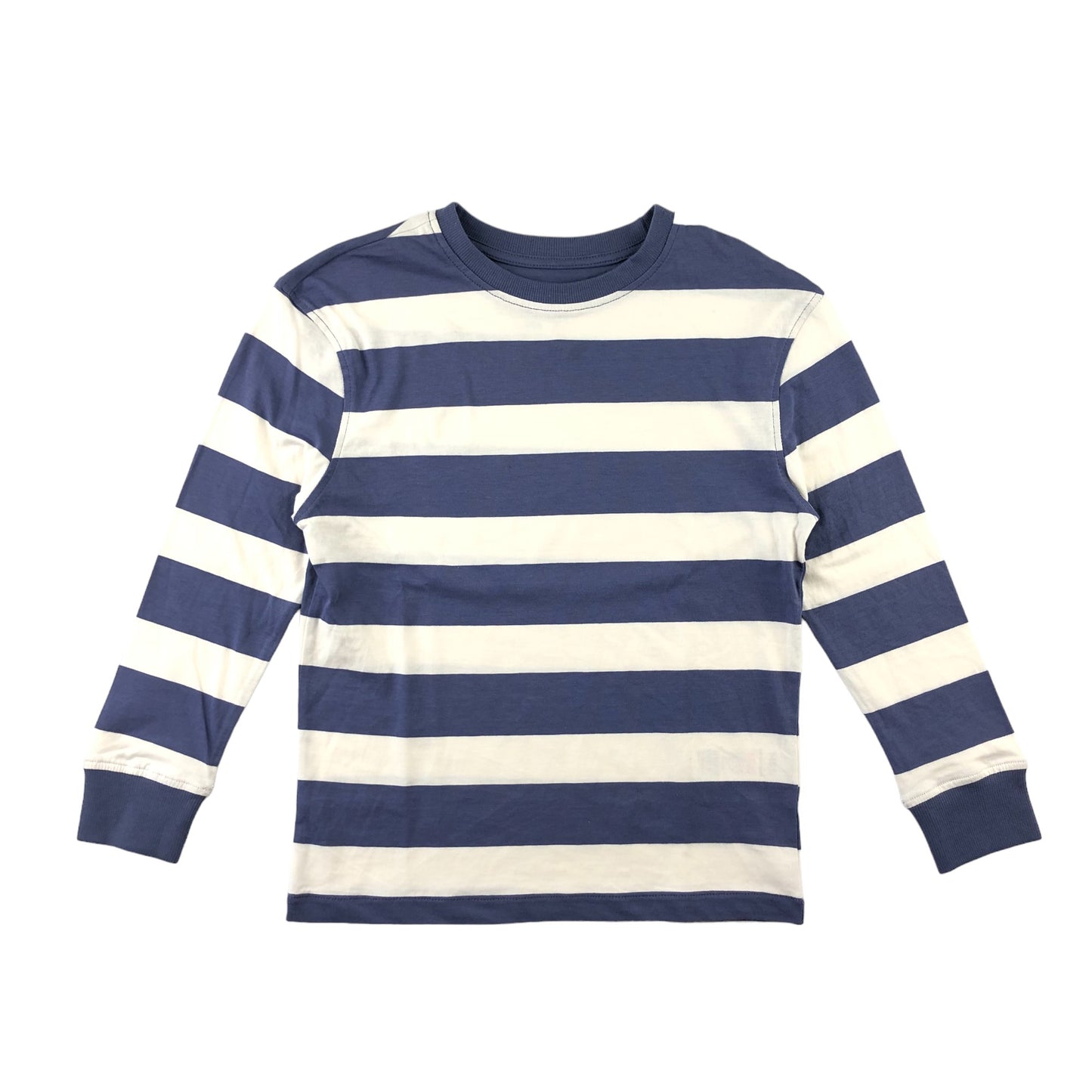 M&S T-Shirt 6-7 Years White and Blue Stripes