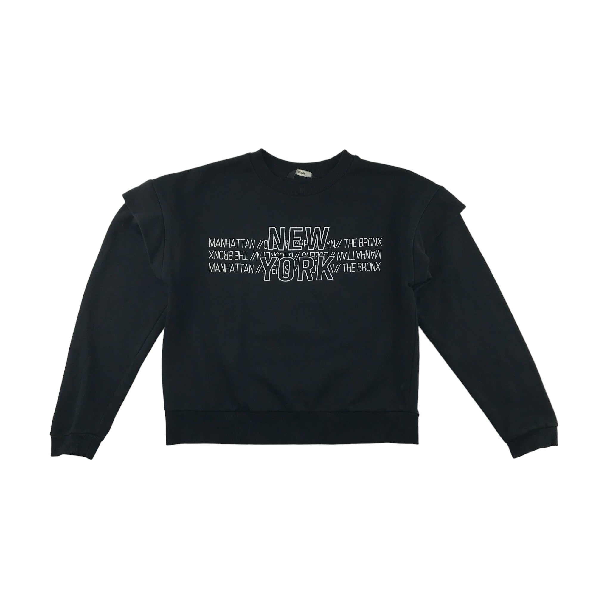 George Sweater Age 11 Black New York Graphic Text Print ApparelXchange CIC