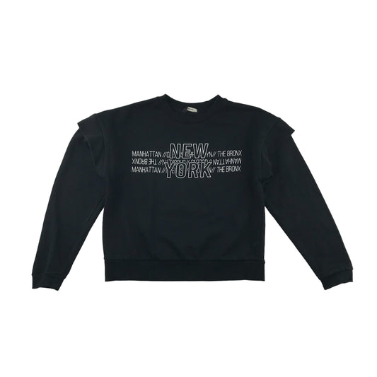 George Sweater Age 11 Black New York Graphic Text Print