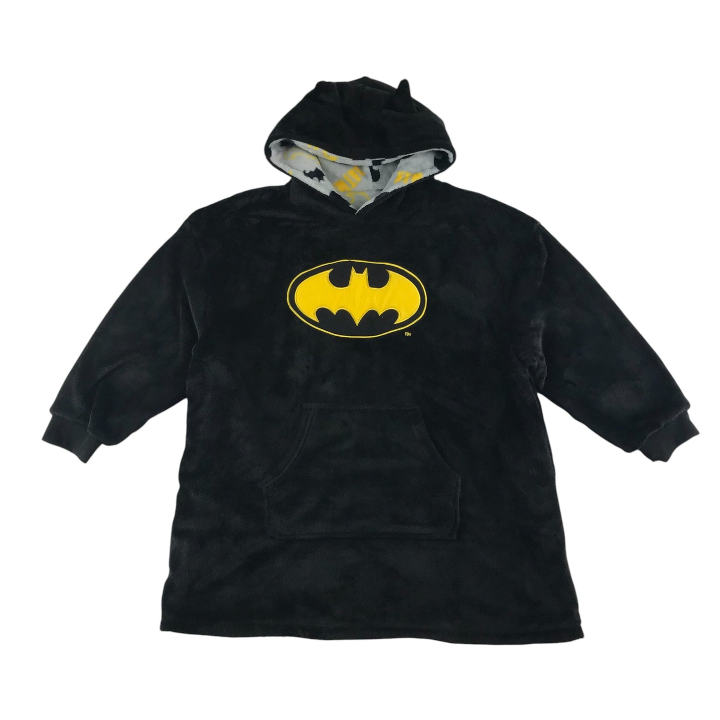 Primark blanket hoodie size kids S-M black batman reversible