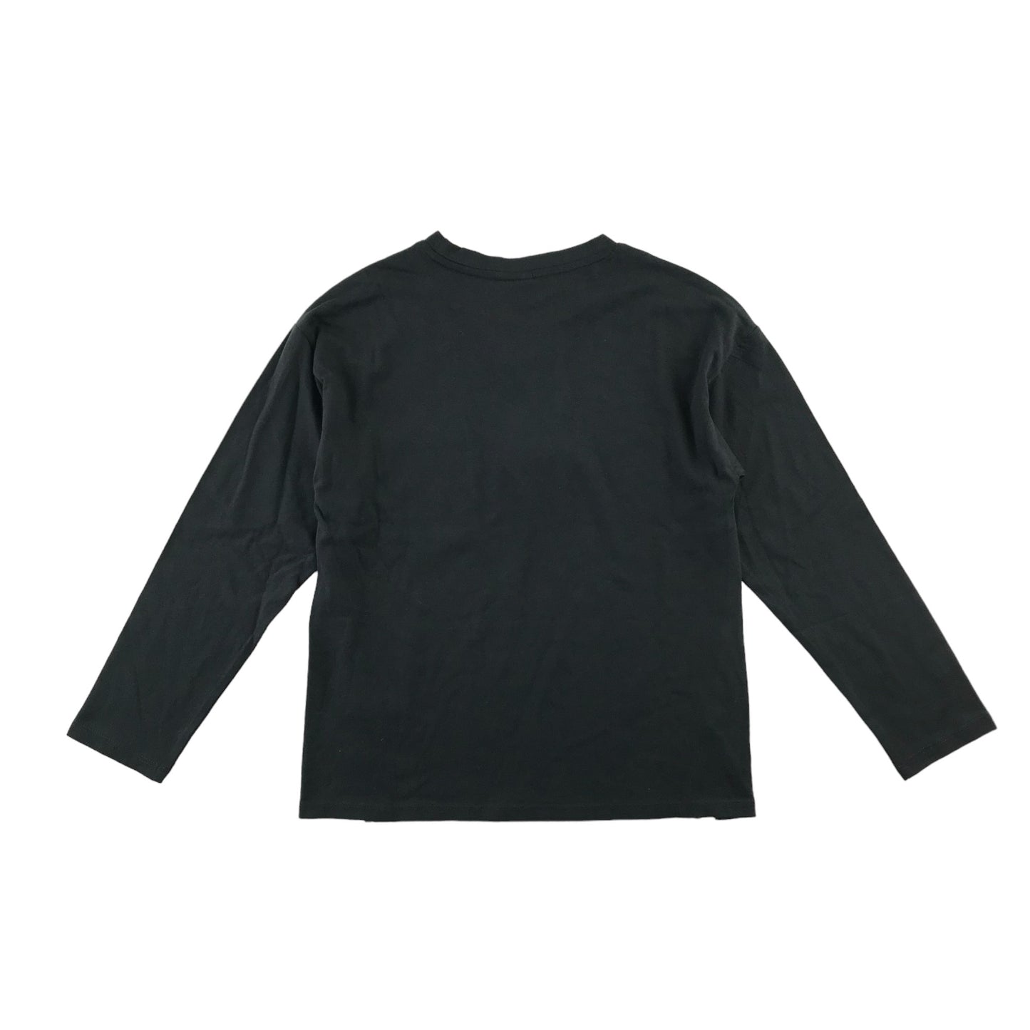 Zara t-shirt 8-9 years dark grey plain long sleeve cotton