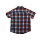 Fatface Shirt Age 8 Red White Blue Checked Pattern Short Sleeve Button Up