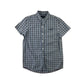 Next Shirt Age 9 Blue and Navy Checked Pattern Short Sleeve Button Up Cotton