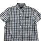 Next Shirt Age 9 Blue and Navy Checked Pattern Short Sleeve Button Up Cotton