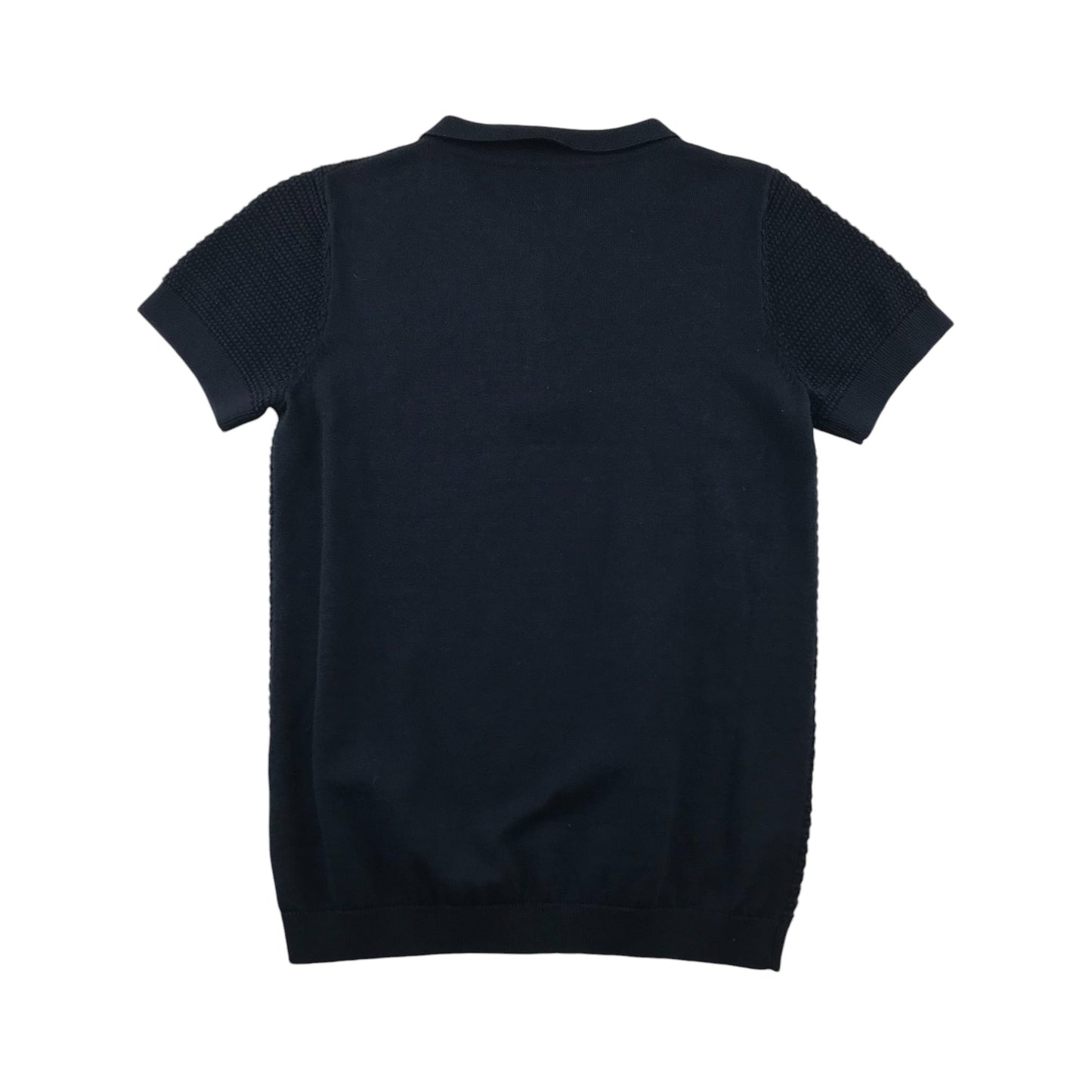 Tu polo shirt 9-10 years navy blue short sleeve knitted cotton