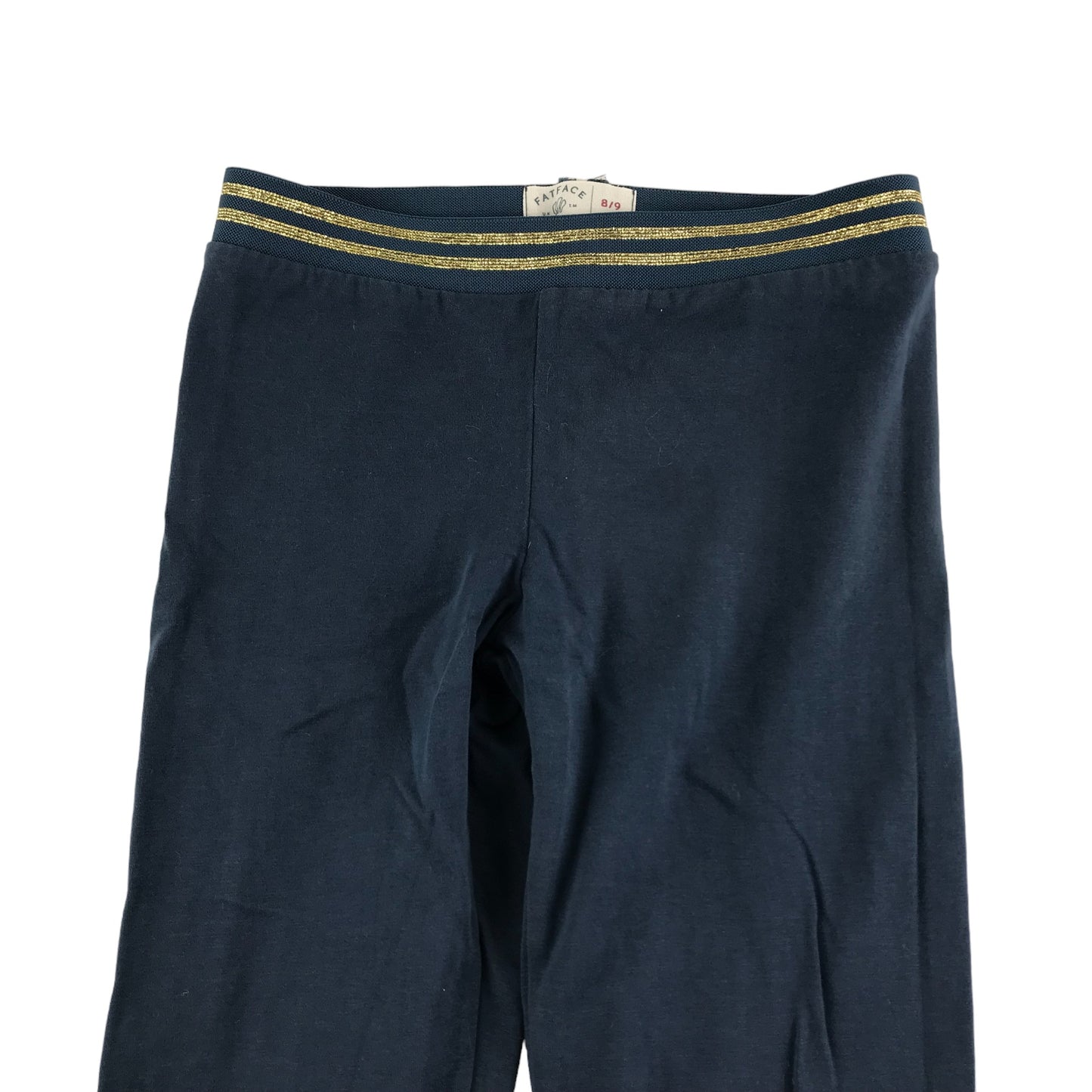 Fatface Leggings Age 8 Navy Plain with Golden Sparkly Waistband