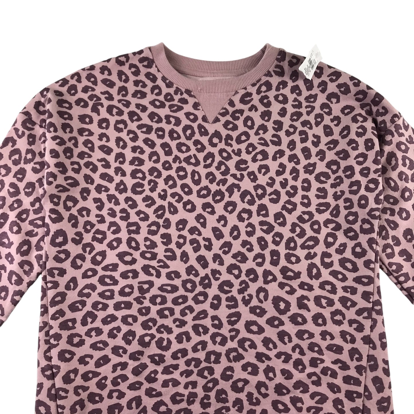 M&Co sweater dress 8-9 years pink leopard spot print