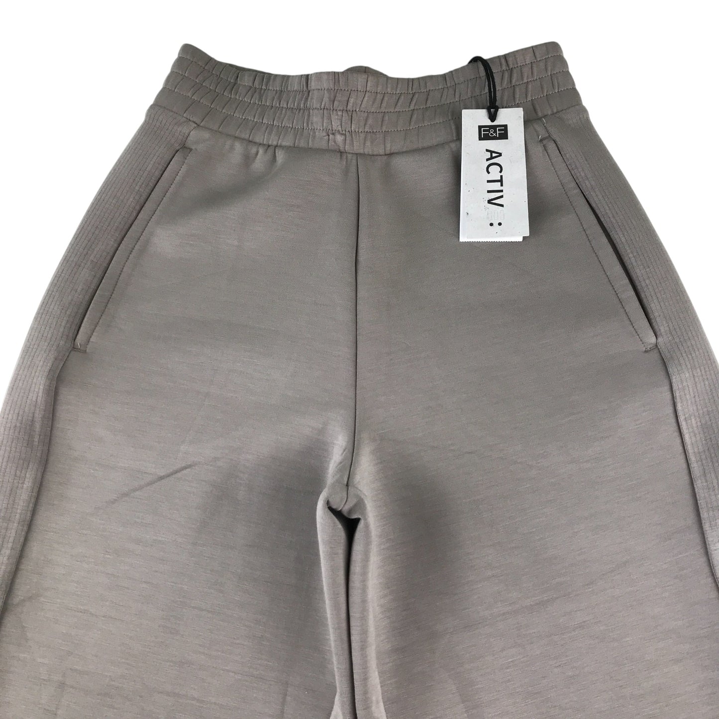 F&F joggers women's size XS grey sand colour flared jersey trousers
