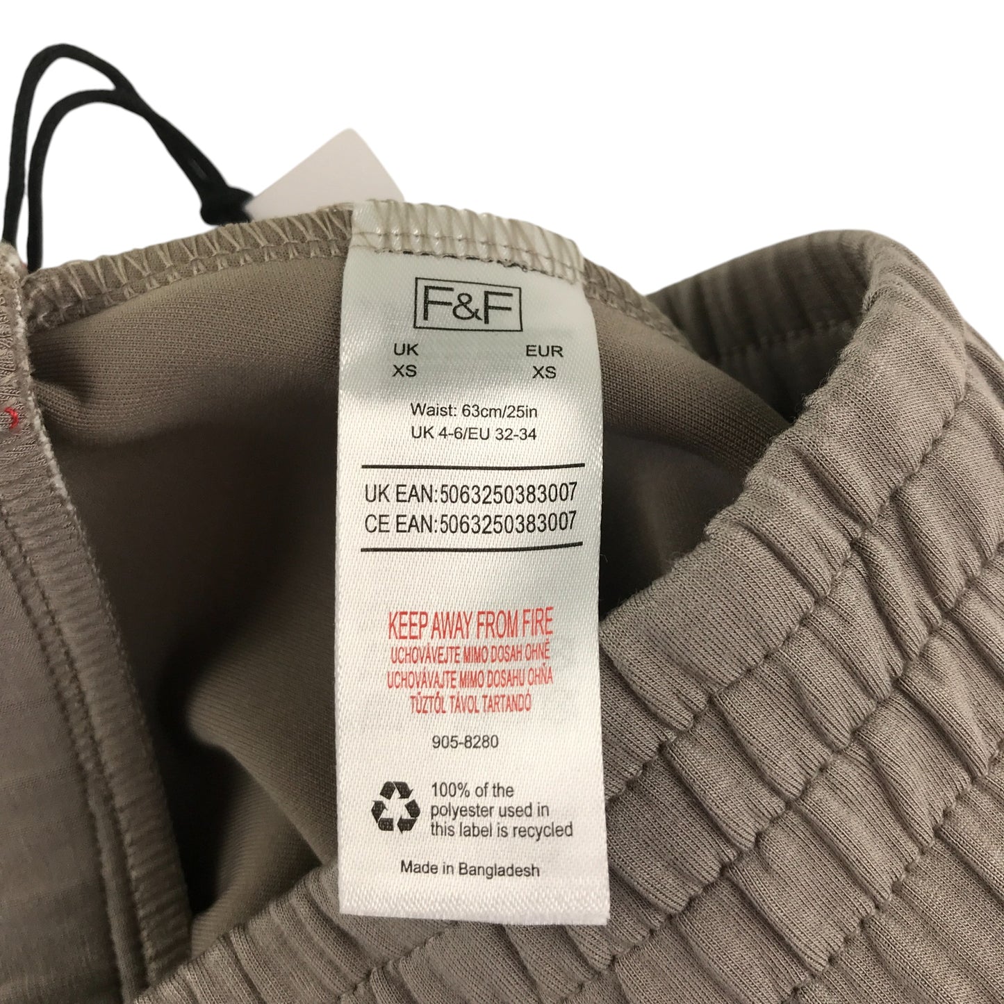 F&F joggers women's size XS grey sand colour flared jersey trousers