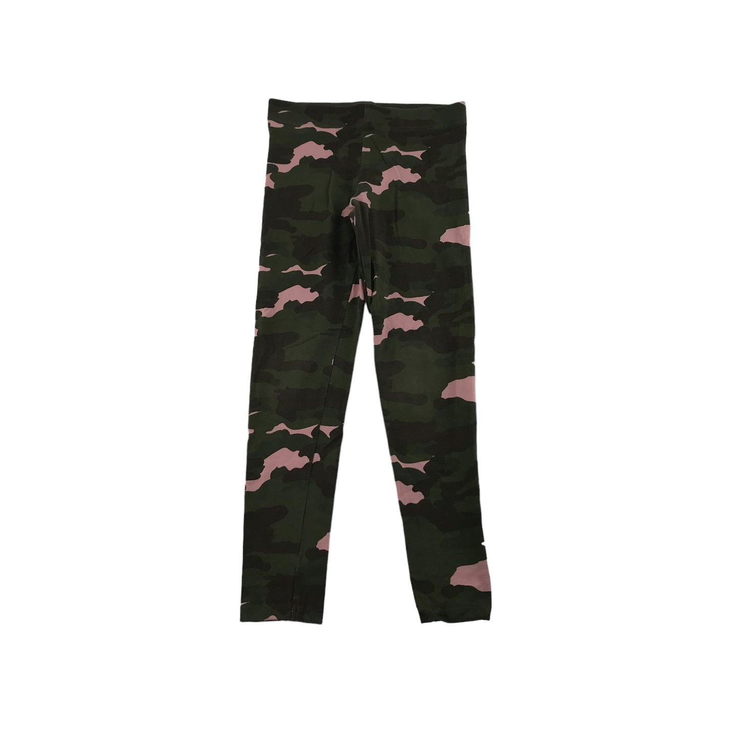 M&S Leggings Age 8 Khaki Green Pink Camo Print Pattern