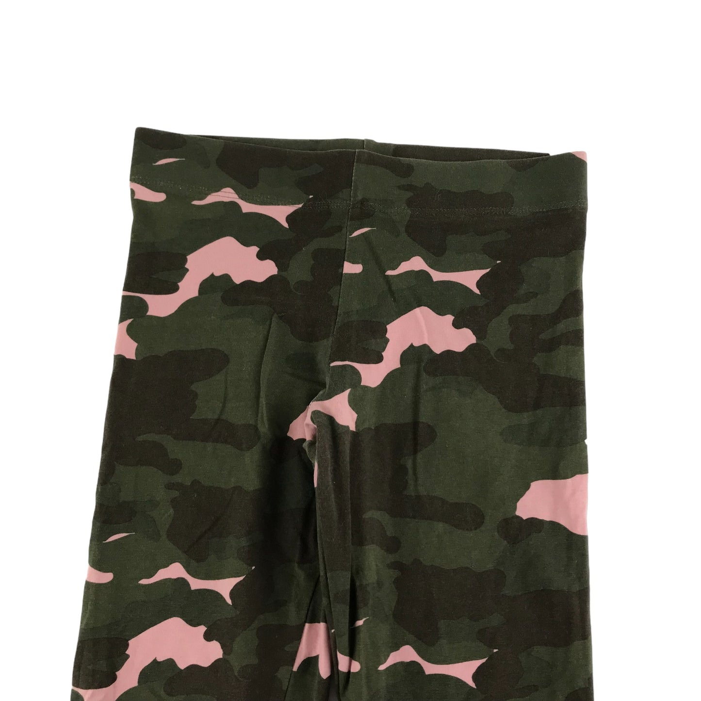 M&S Leggings Age 8 Khaki Green Pink Camo Print Pattern