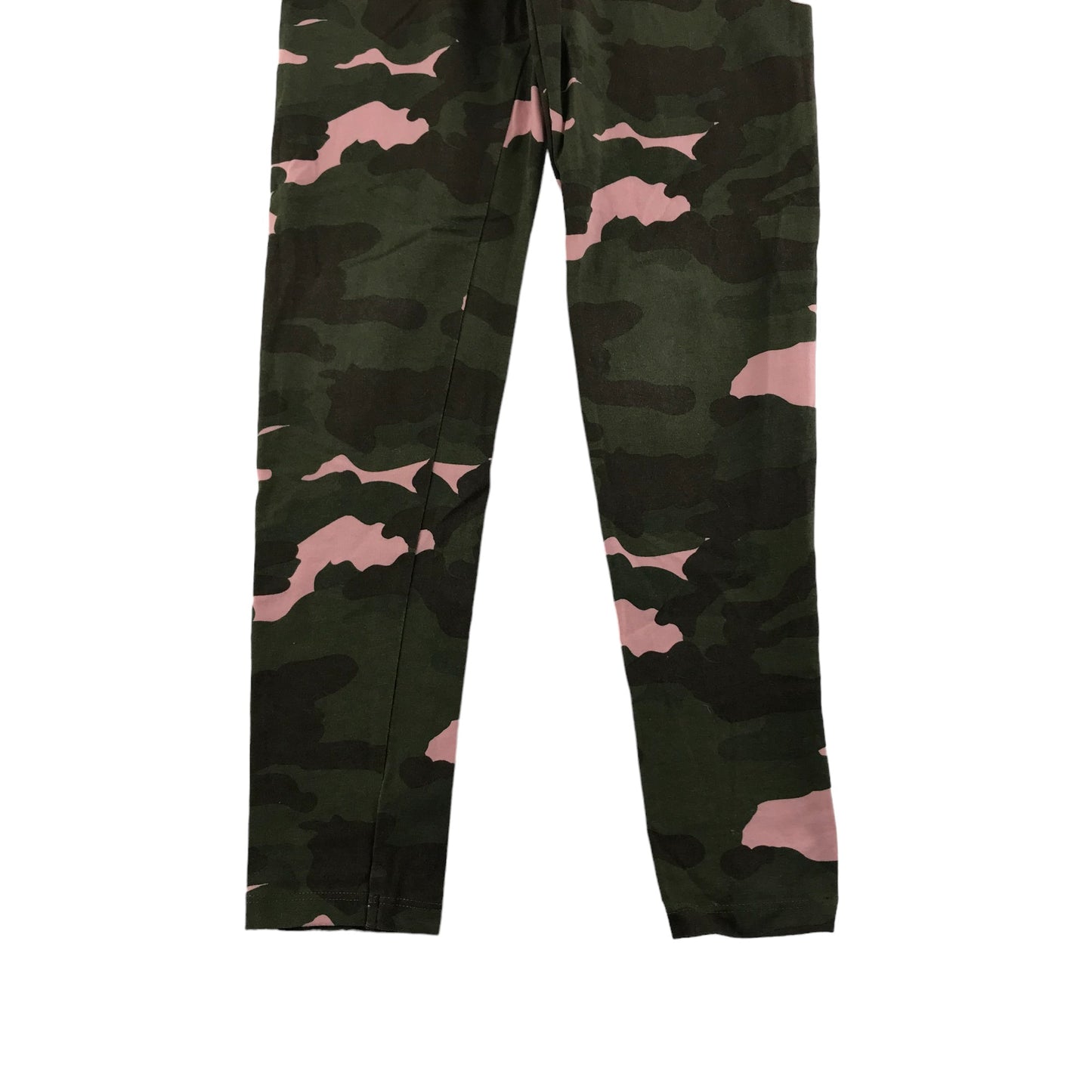 M&S Leggings Age 8 Khaki Green Pink Camo Print Pattern