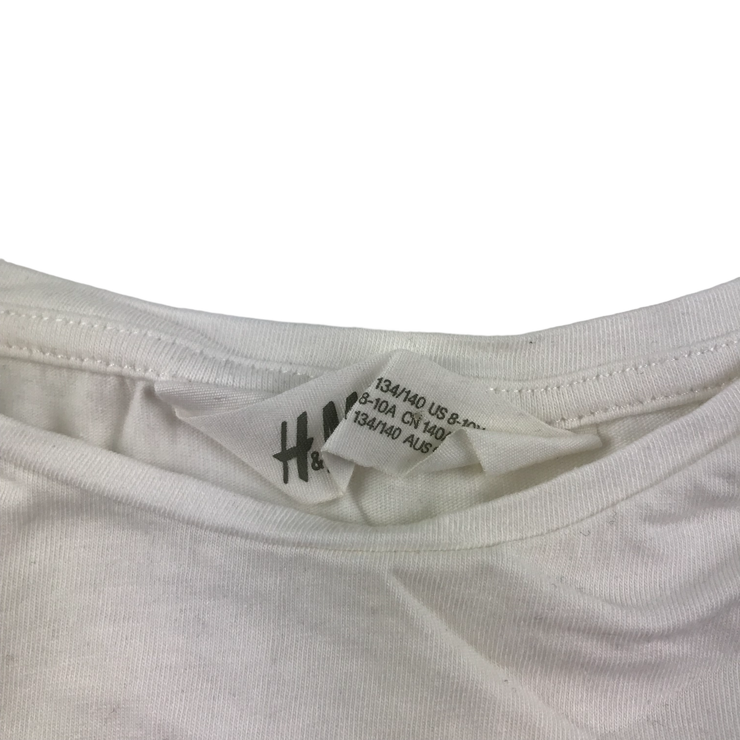 H&M Christmas T-shirt Age 8 White Kitten Puppy