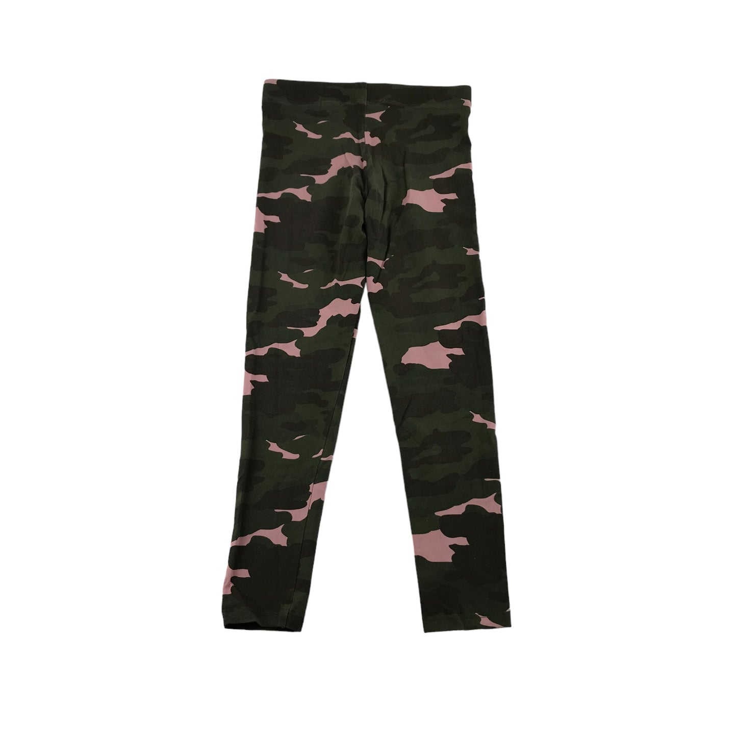 M&S Leggings Age 8 Khaki Green Pink Camo Print Pattern