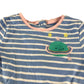 Matalan dress 5-6 years blue stripy top with tulle glittery stars