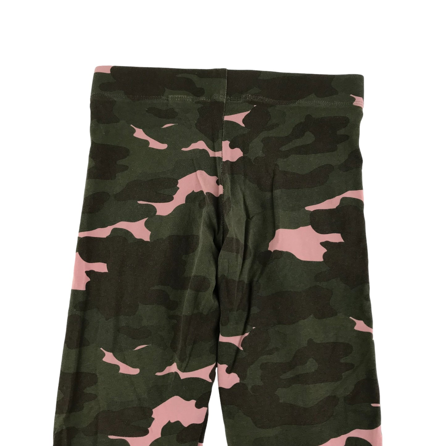 M&S Leggings Age 8 Khaki Green Pink Camo Print Pattern