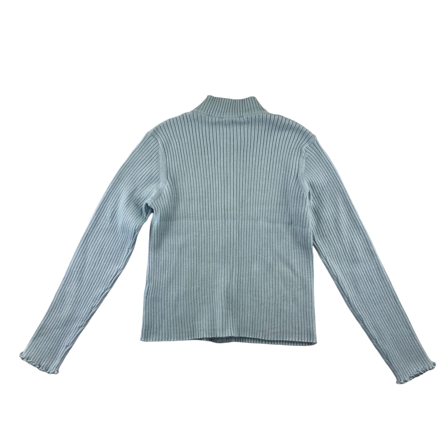 M&S sweater 12-13 years light blue full zipper knitted