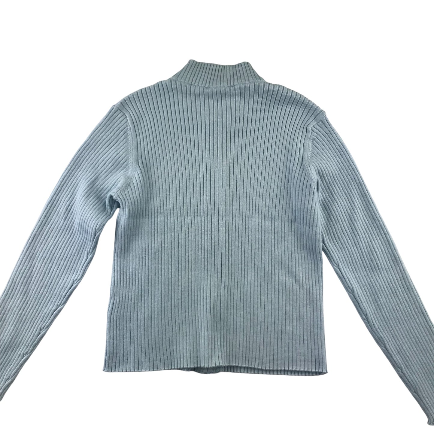 M&S sweater 12-13 years light blue full zipper knitted