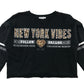 Primark Sweater Age 12 Black New York Vibes Cropped Cotton