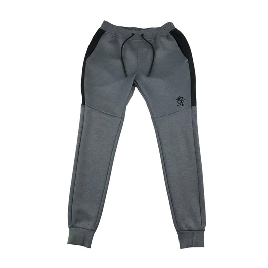 Gym King joggers men's size S grey slim jersey trousers with cuffed legs