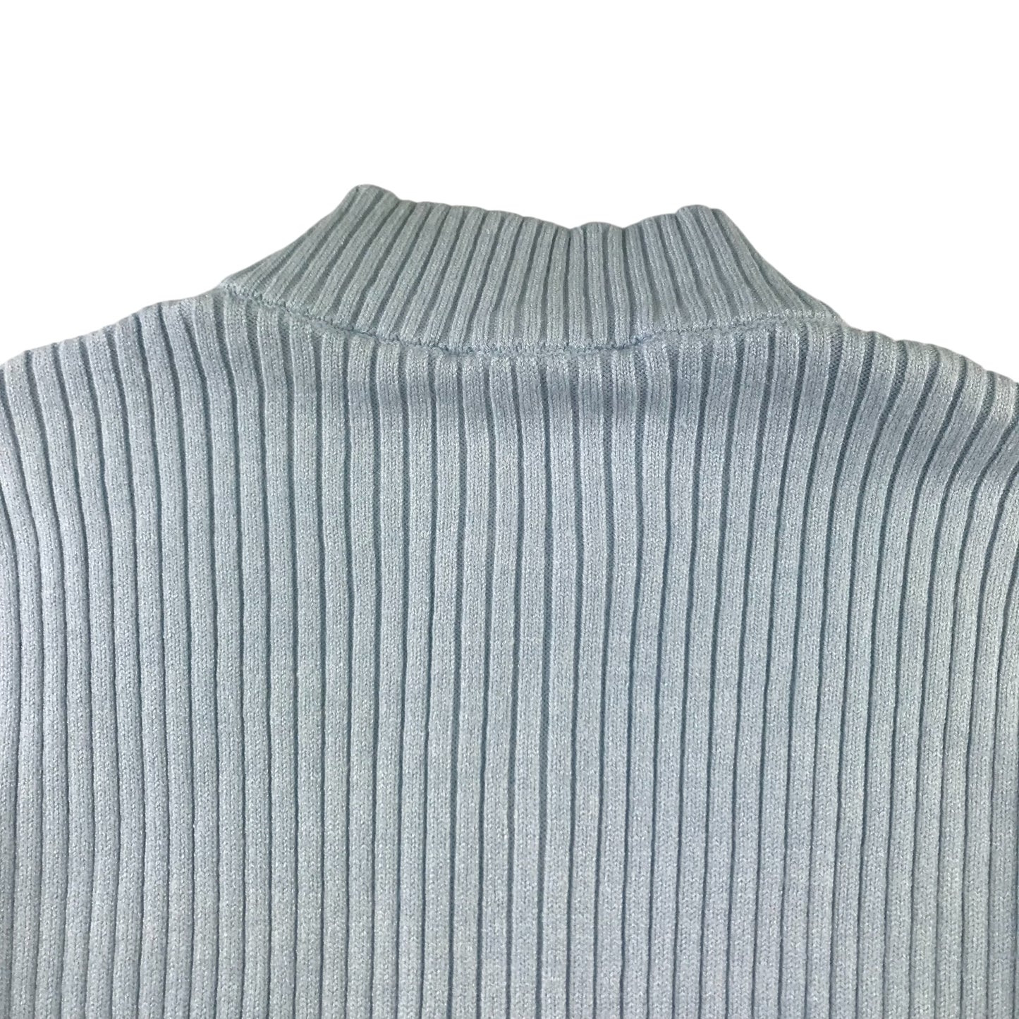 M&S sweater 12-13 years light blue full zipper knitted