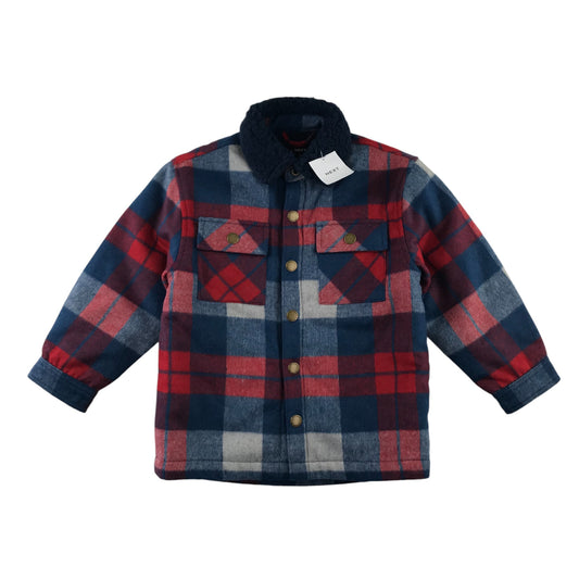 Next fleece jacket 5-6 years red and navy checked shacket