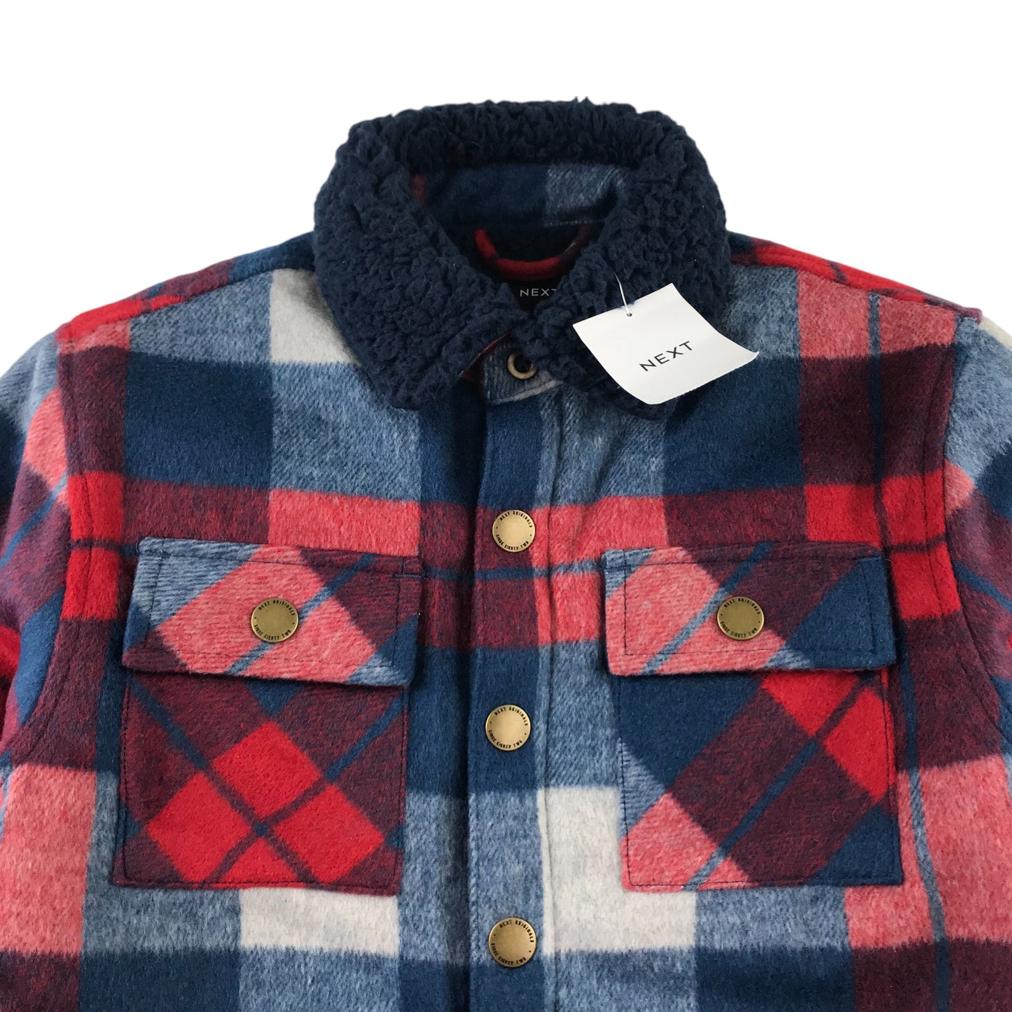 Next fleece jacket 5-6 years red and navy checked shacket