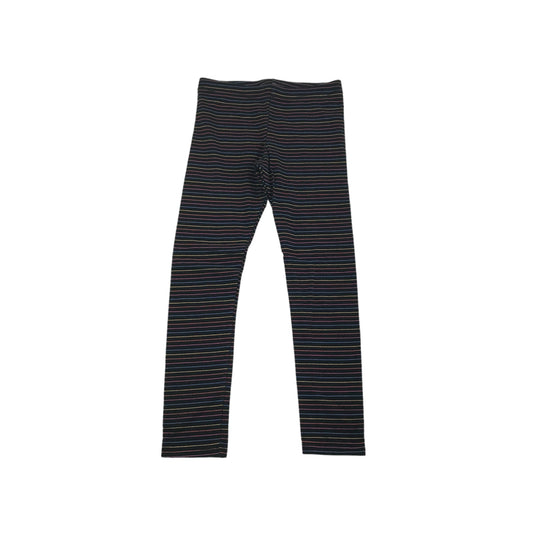F&F Leggings Age 8 Black Multicolour Stripy Pattern